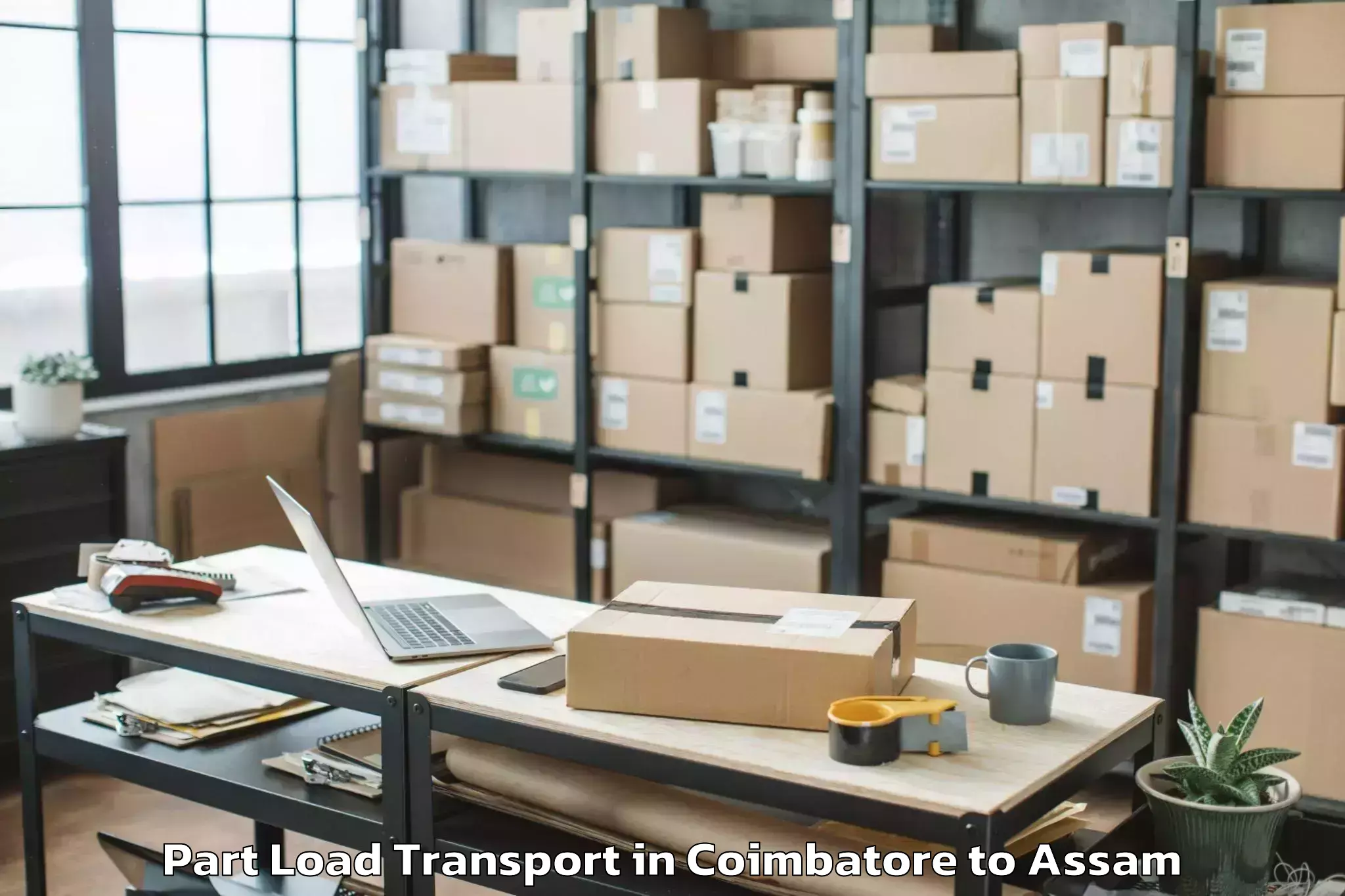 Get Coimbatore to Silchar Airport Ixs Part Load Transport